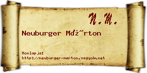 Neuburger Márton névjegykártya