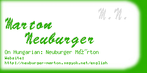 marton neuburger business card